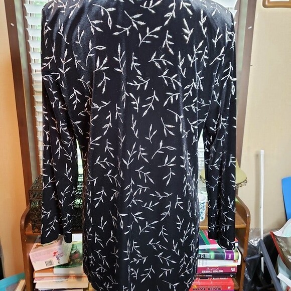 Elegant Vintage 90s Womens L Black Velvet with Silver Bamboo Dress Jacket - Picture 12 of 12